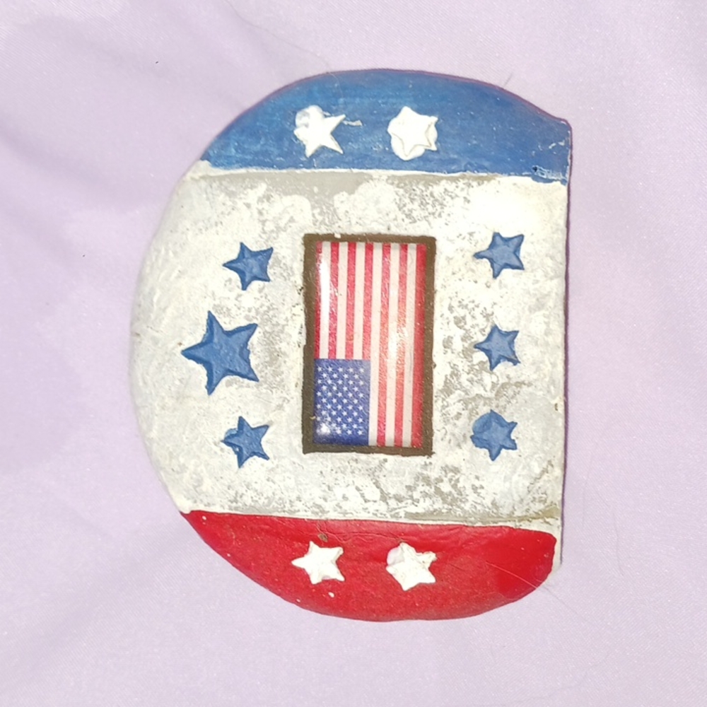 American Flag Rock Paperweight